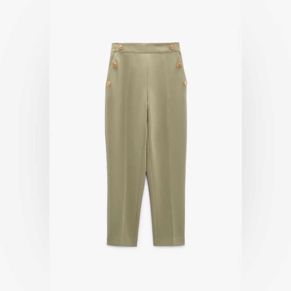 ZARA Straight leg pants with metallic buttons